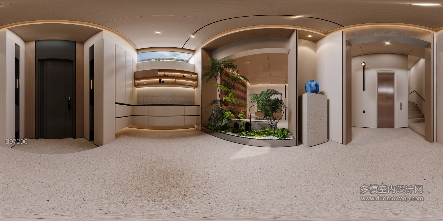 负一现代门厅全景