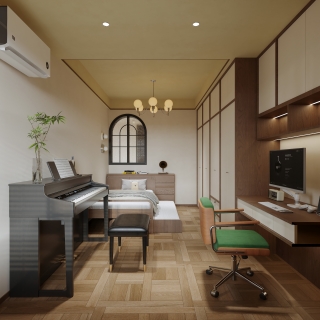 现代 中古风 儿童房 单张