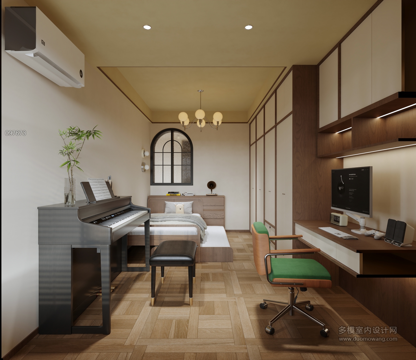 现代 中古风 儿童房 单张