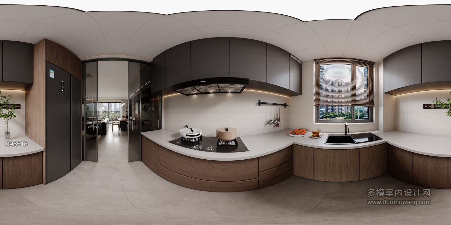 中古风 厨房全景