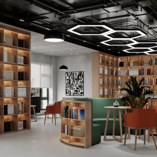 现代-政务大厅卡座区特写