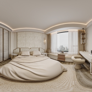 现代轻奢主卧方案二全景