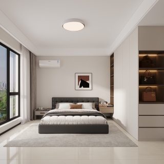 现代沙发墙背后卧室