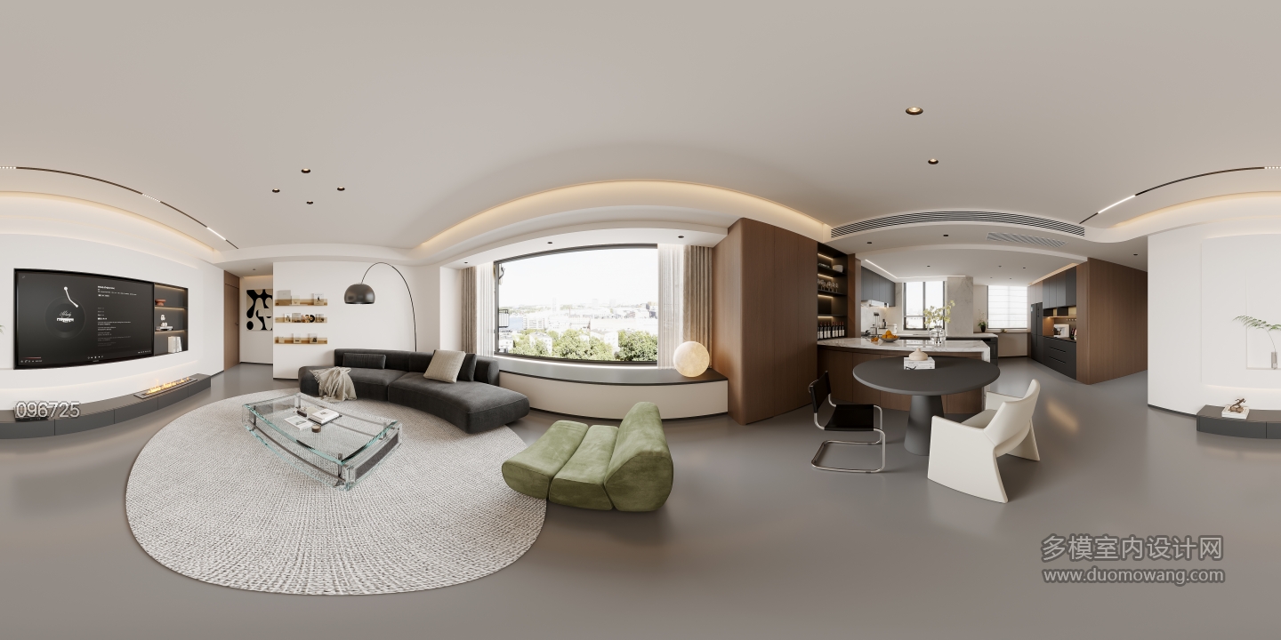 现代客餐厅全景