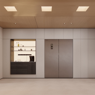 现代一层冰箱柜特写