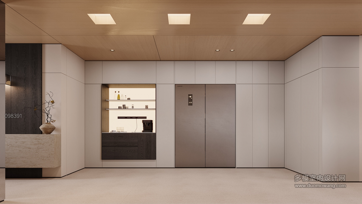 现代一层冰箱柜特写