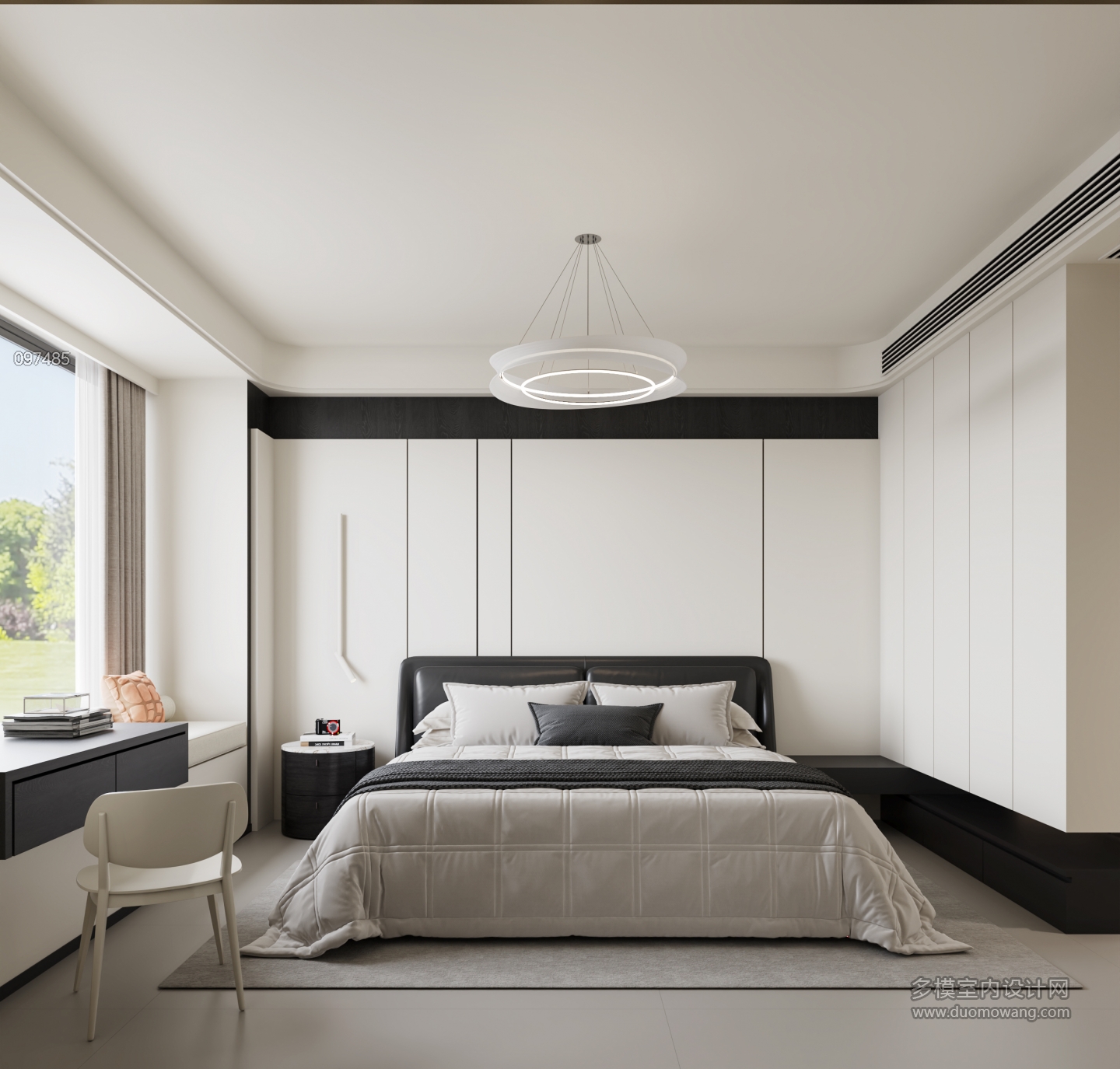 现代主卧特写