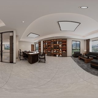 中式 药膳 办公室 全景