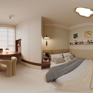 现代男孩房全景