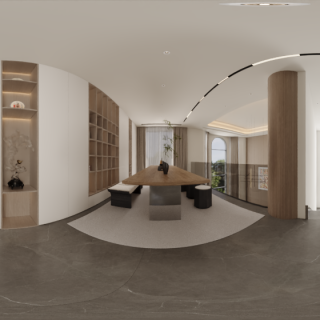 现代二层休闲区全景