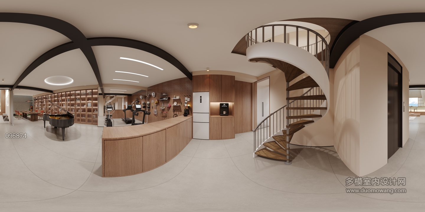 负二楼楼梯全景