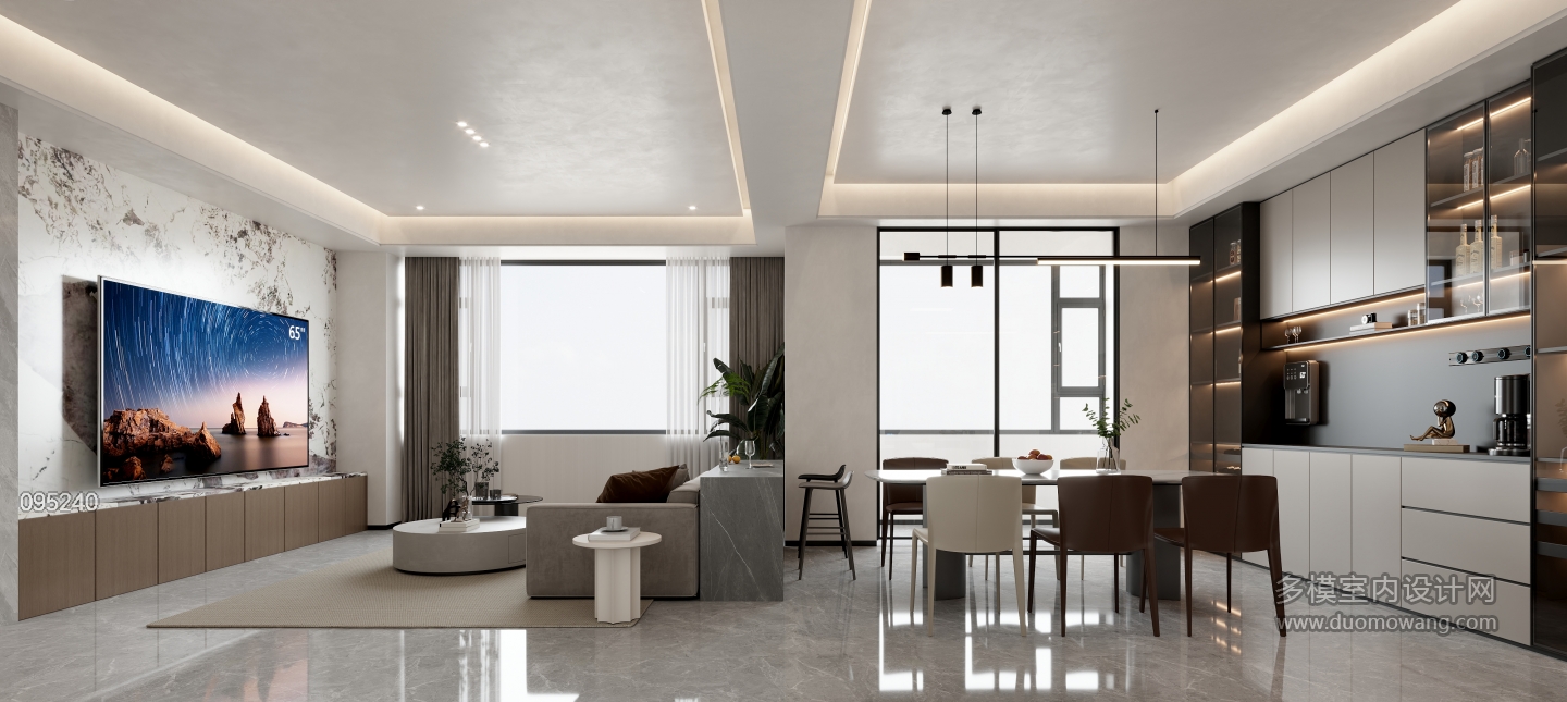 现代一号楼十层客厅