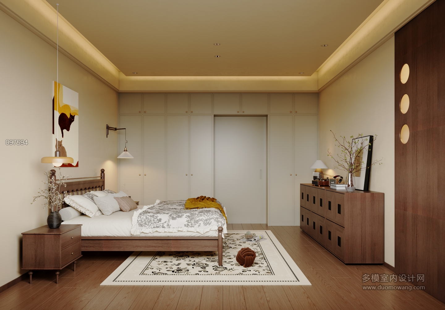 单张卧室方燕中古风_沙发背景001