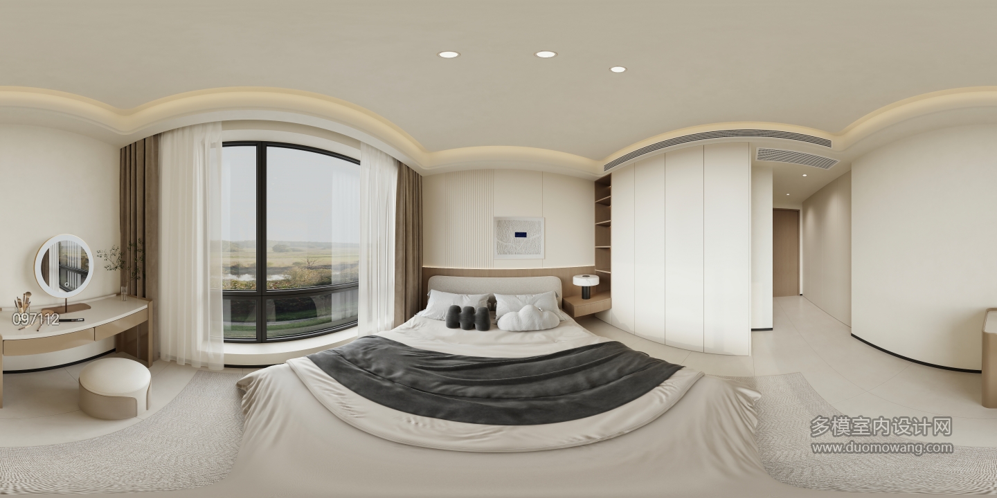 现代 主卧 全景