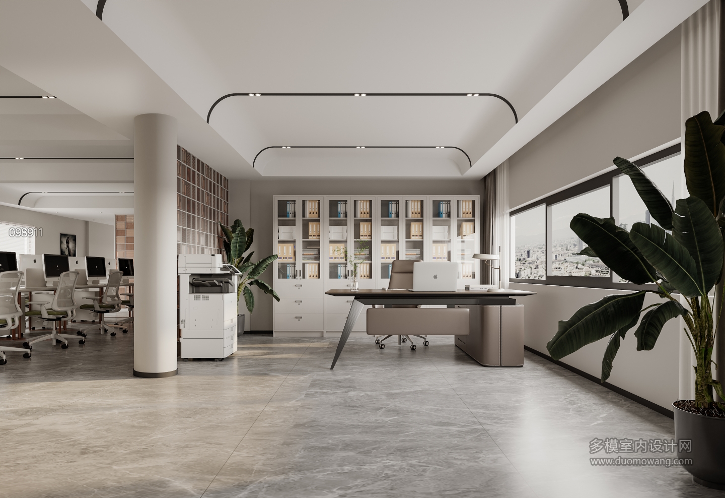 现代办公室特写