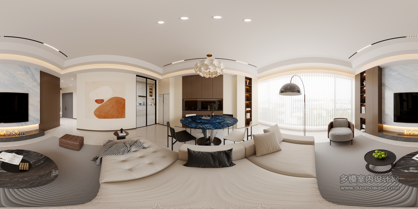 现代客餐厅全景