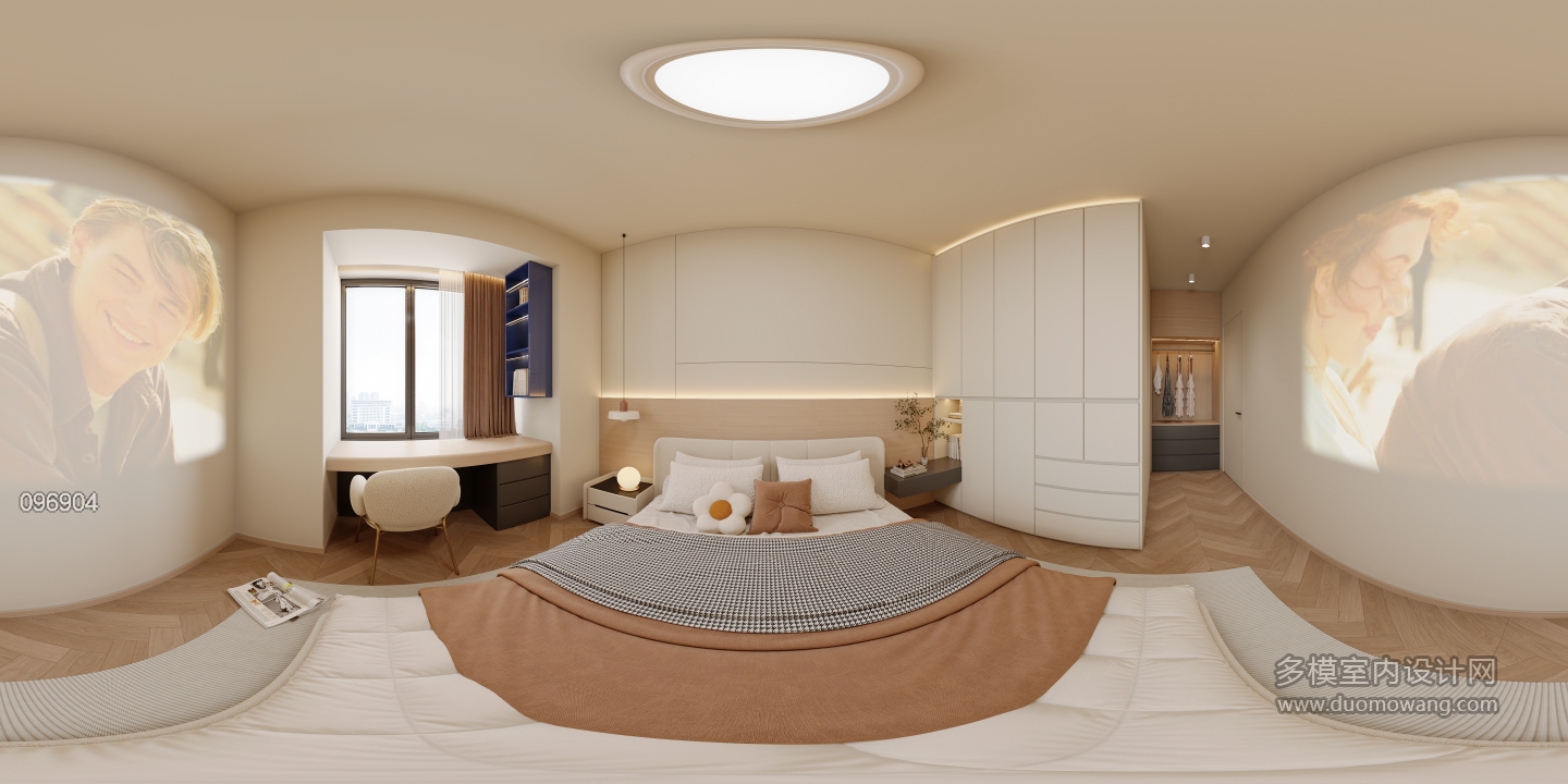 原木奶油风_主卧全景