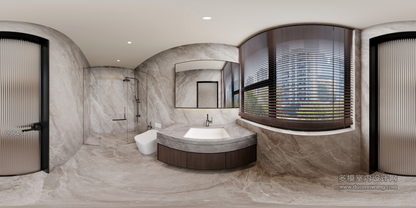 新中式卫生间全景