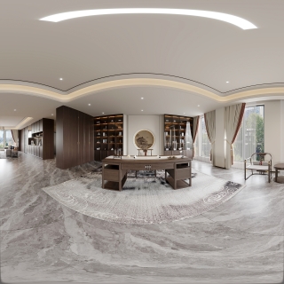 新中式书房全景