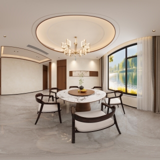 新中式餐厅全景