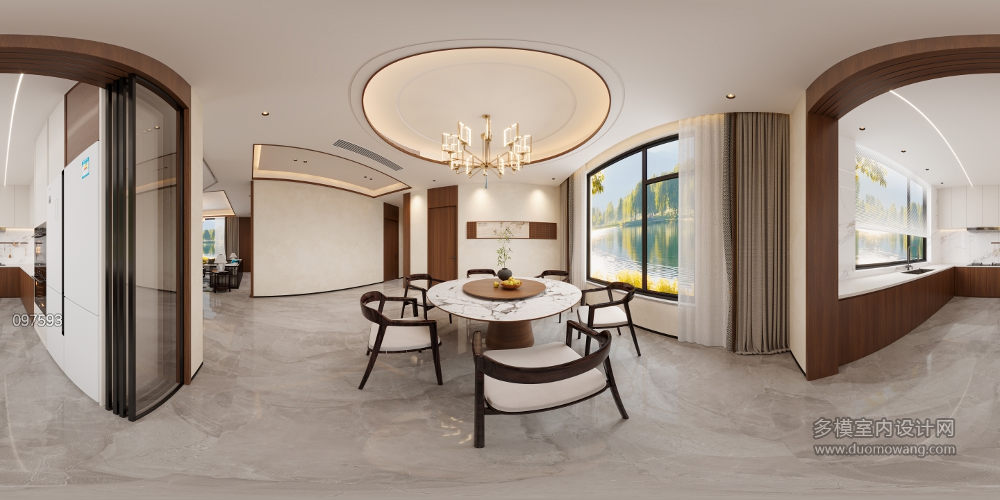 新中式餐厅全景