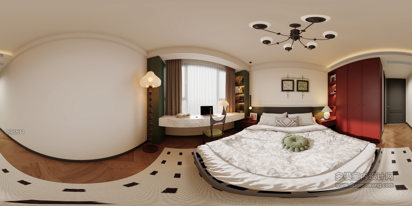 美式复古卧室360