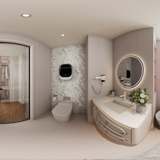 法式女孩房卫生间全景