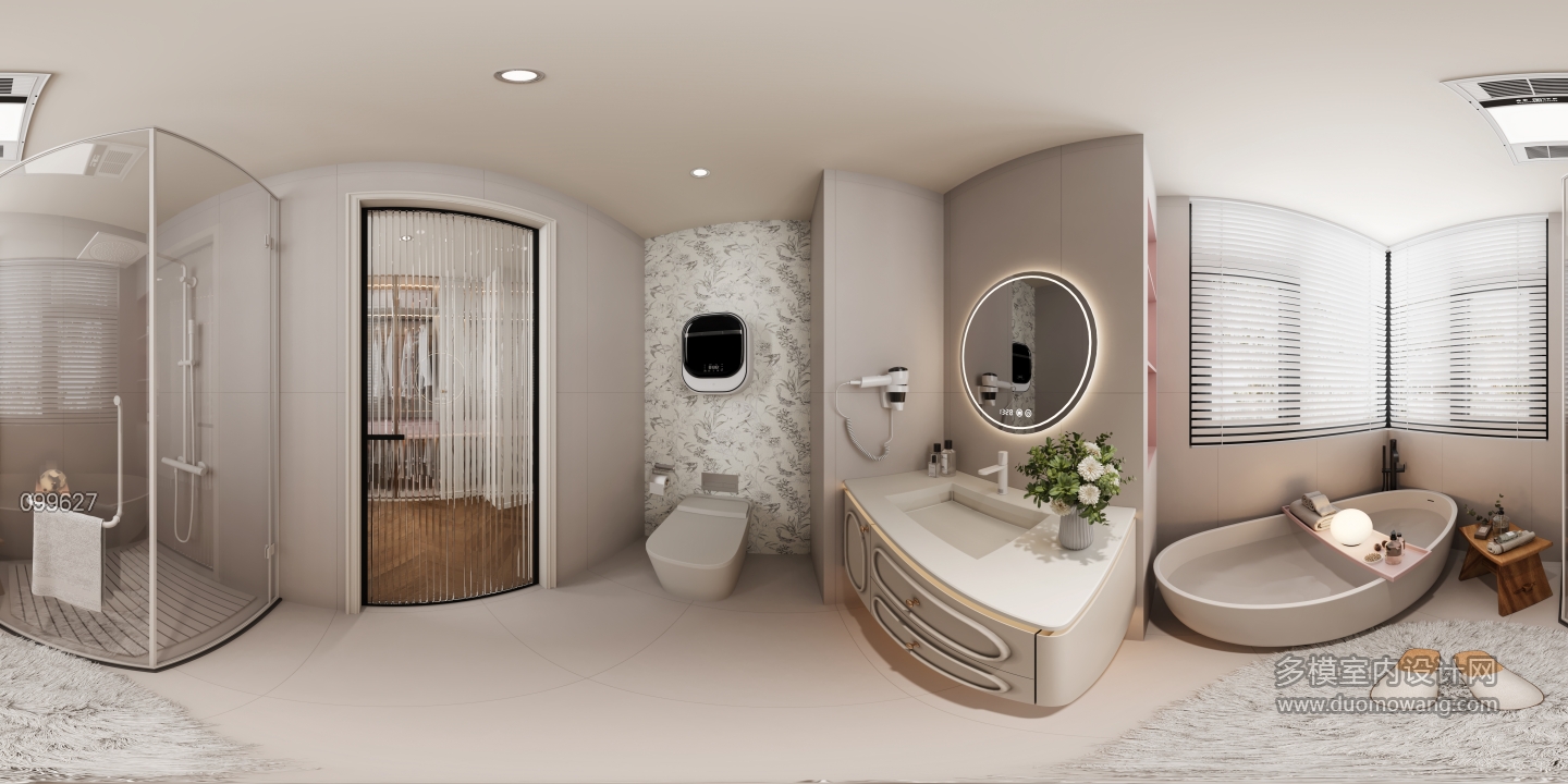 法式女孩房卫生间全景