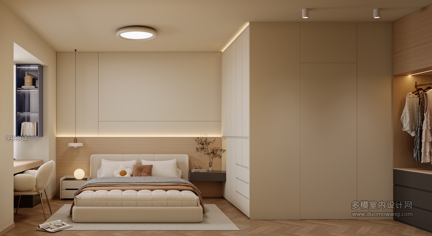 原木奶油风_主卧静态