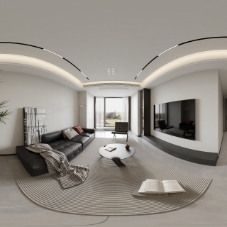 17-2-3  现代 客餐厅 全景