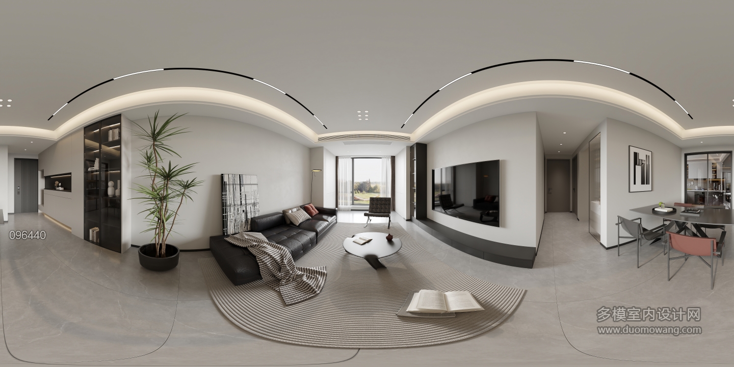 17-2-3  现代 客餐厅 全景