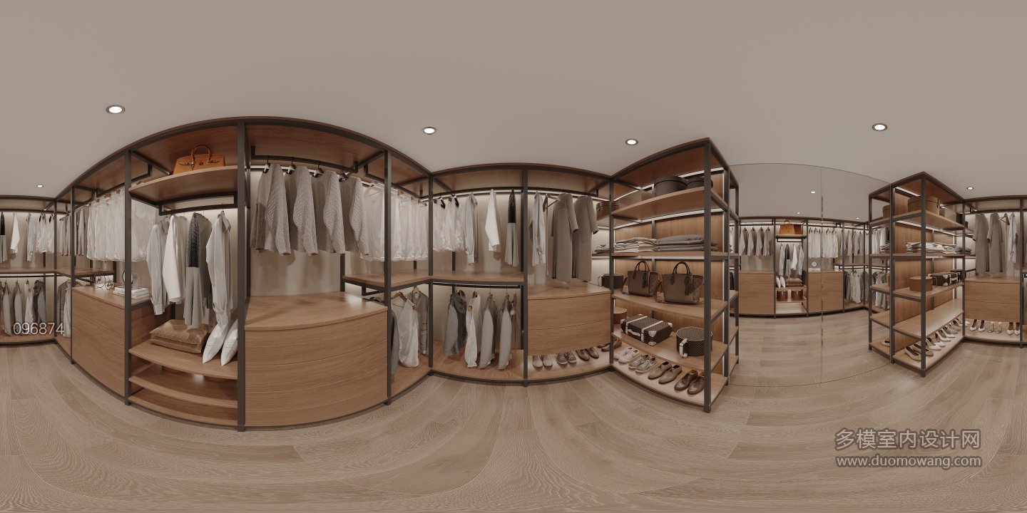 负一楼衣帽间全景