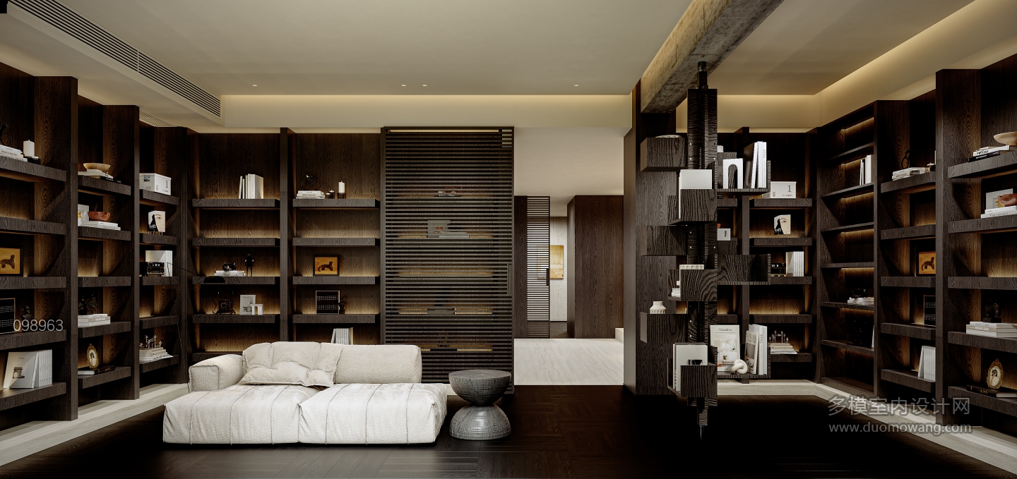 中古风别墅五层书房