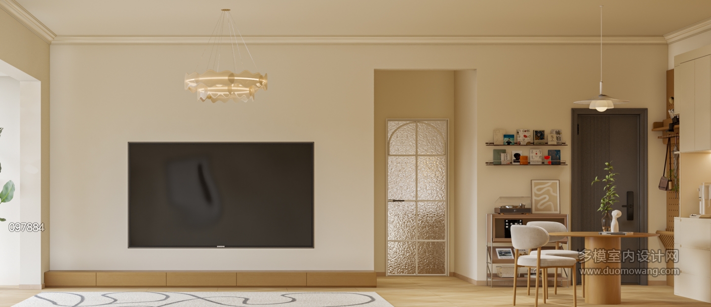 奶油风客餐厅单张2