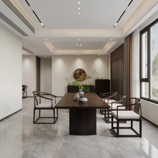 新中式客厅特写