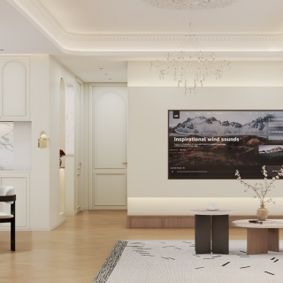 法式客餐厅-电视墙