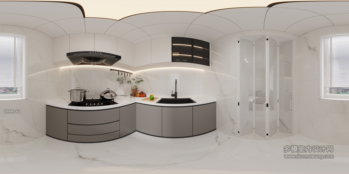 现代厨房全景