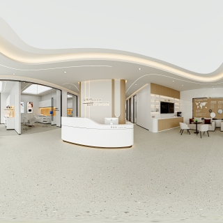 现代牙科诊所大厅全景