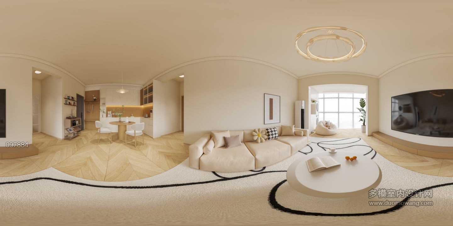 奶油风客餐厅全景