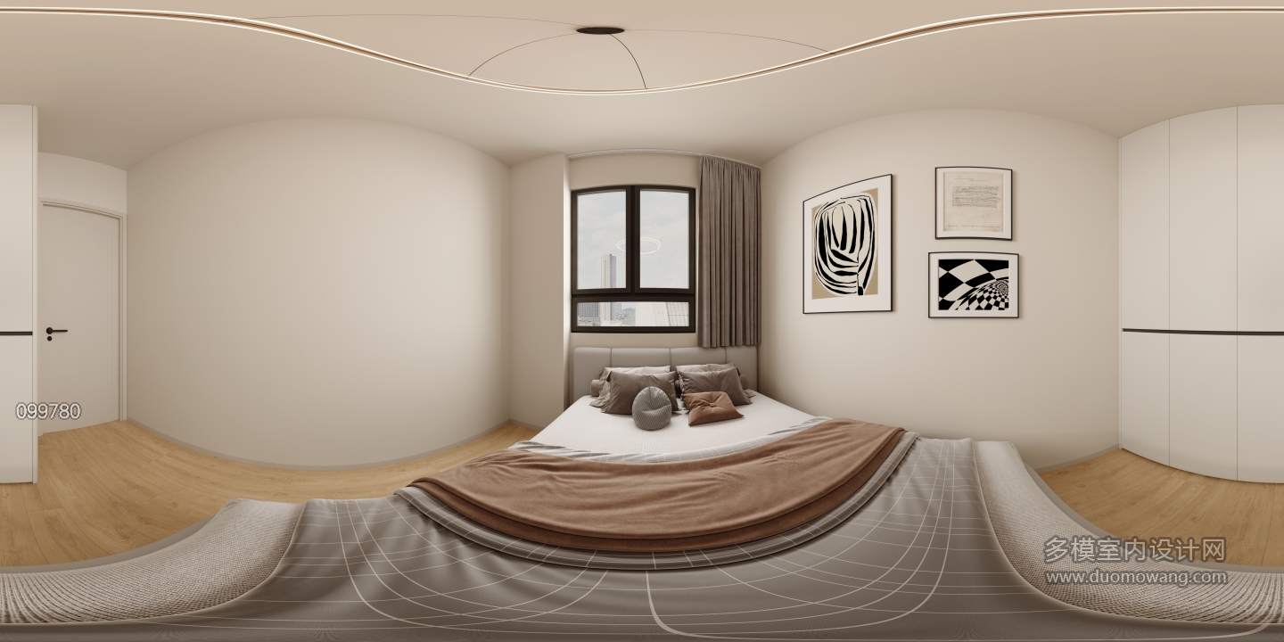 现代卧室全景