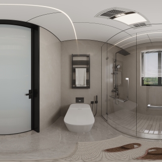 现代三楼卫生间全景