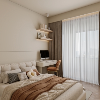 原木奶油风_次卧小景