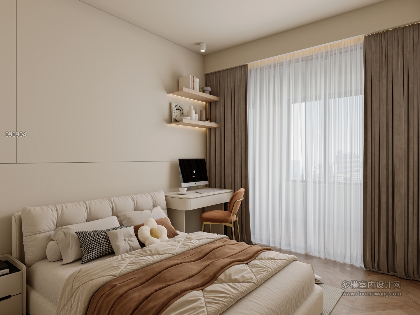 原木奶油风_次卧小景