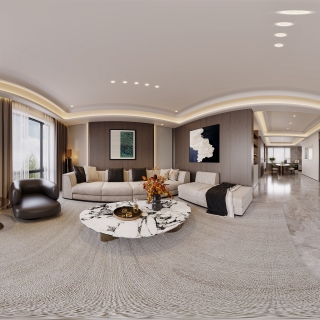 现代意式客厅全景