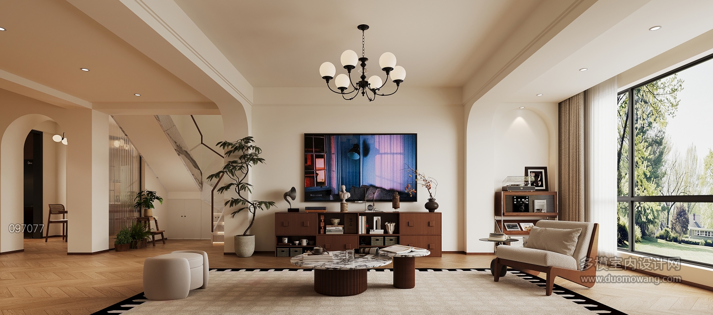 现代一楼客厅单张一