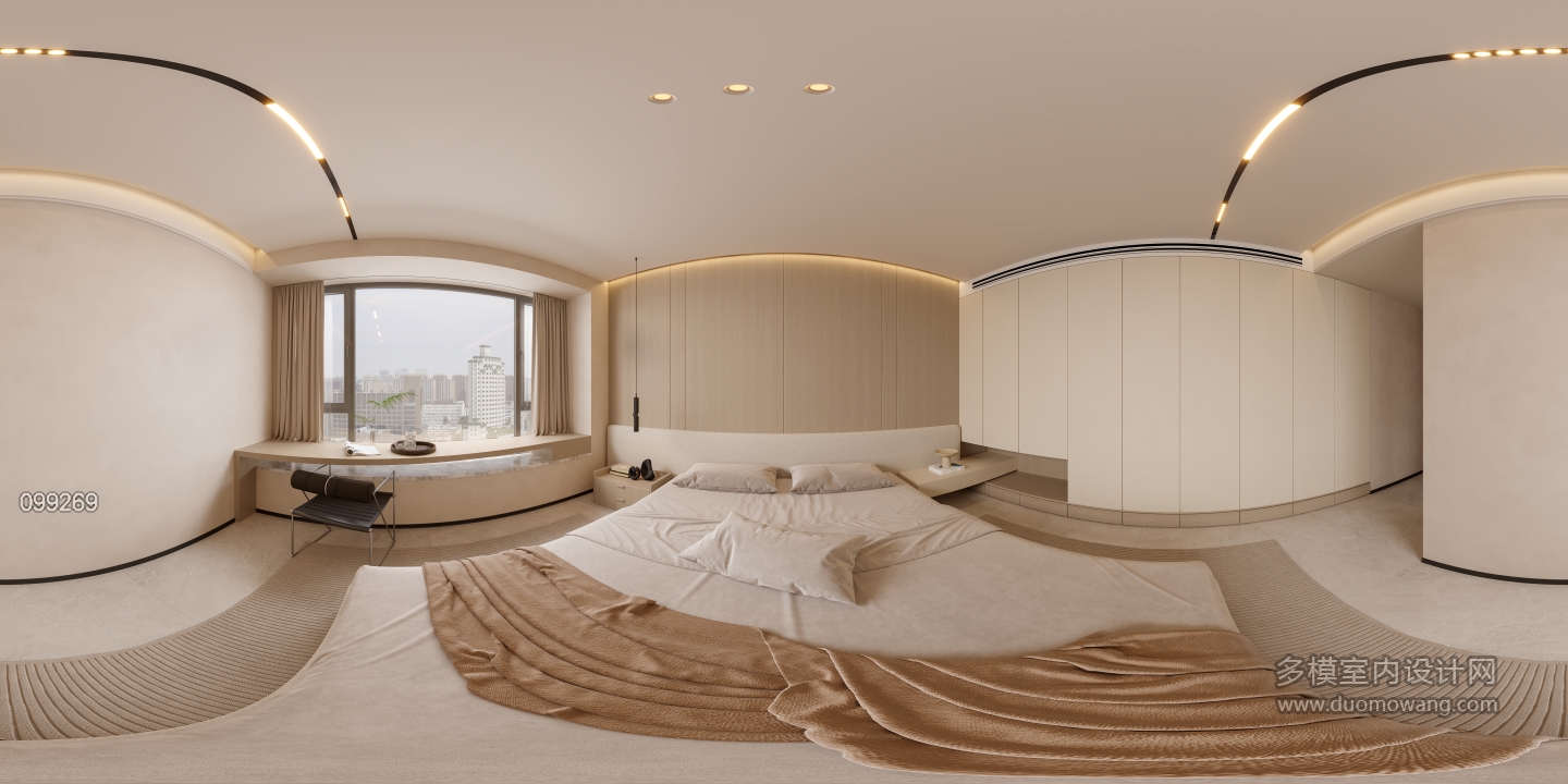现代主卧全景