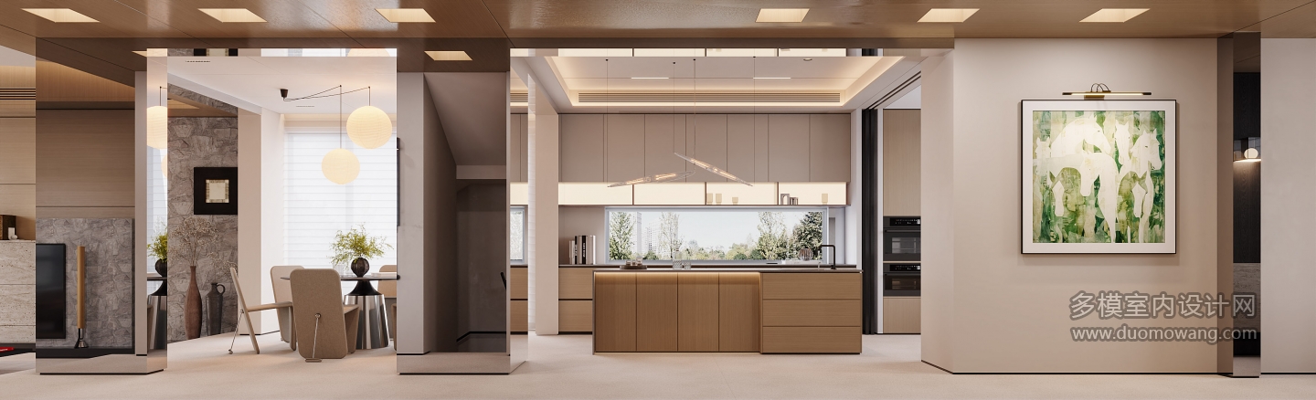 现代一层过道特写