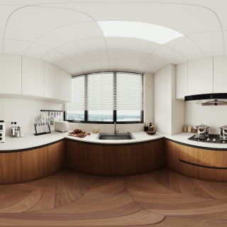 法式中古厨房全景