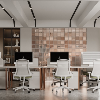 现代办公区域特写