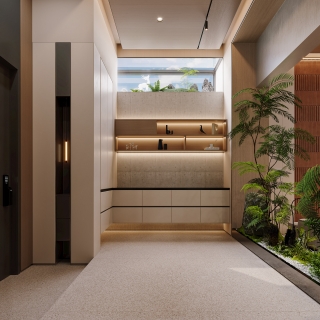 负一现代门厅天窗特写